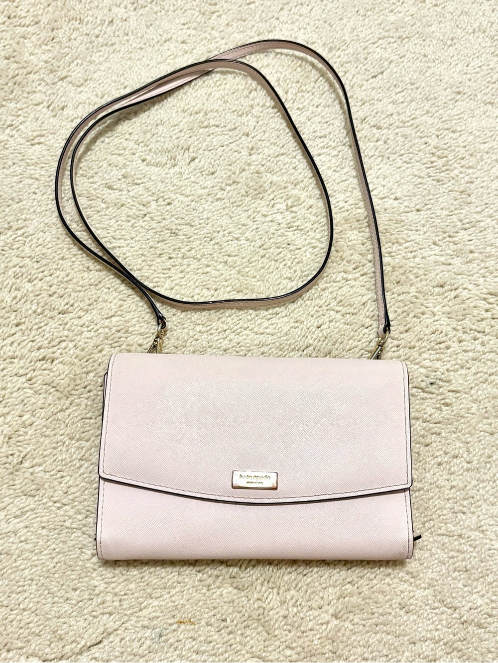 Kate Spade Laurel Way Winni Saffiano Leather Crossbody Wallet Clutch Pink
